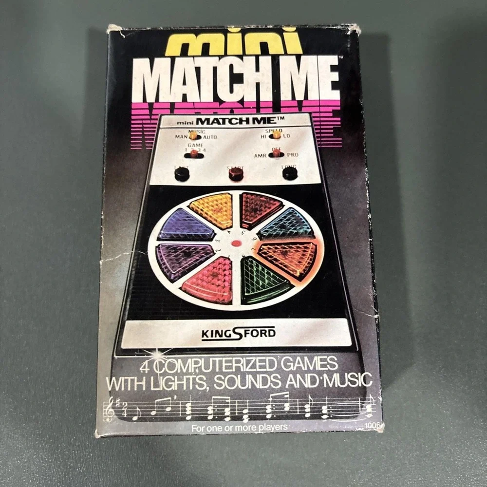 Vintage Mini Match Me Handheld Game Kingford With  Box & Instructions
